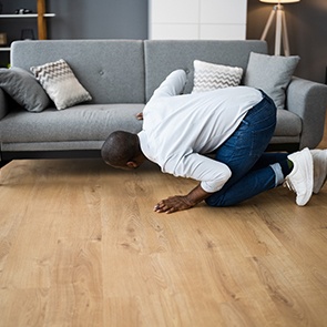 Man looking for something